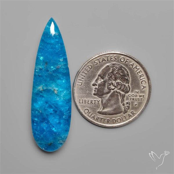 Himalayan Quartz And Neon Apatite Doublet Long Drop Cabochon