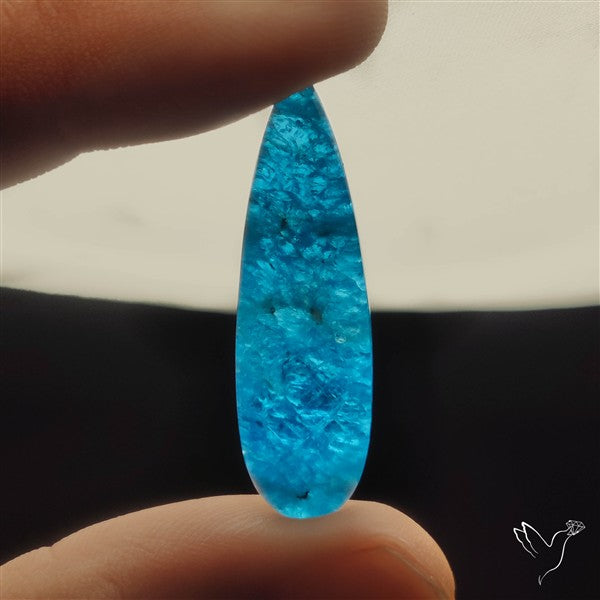 Himalayan Quartz And Neon Apatite Doublet Long Drop Cabochon