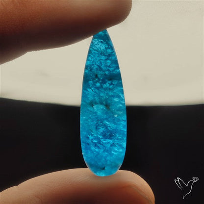 Himalayan Quartz And Neon Apatite Doublet Long Drop Cabochon