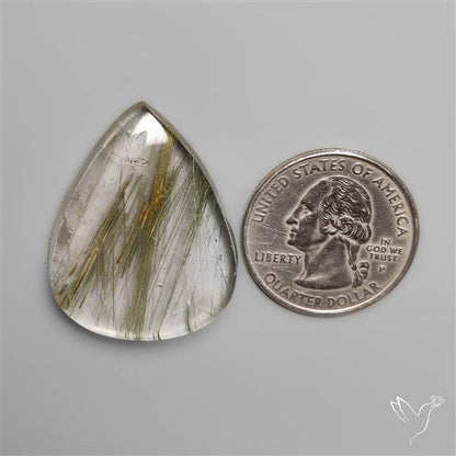 Green Rutilated Quartz Cabochon