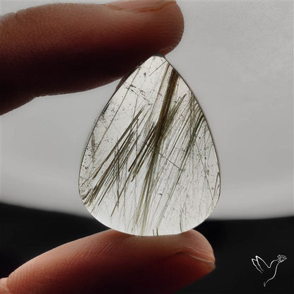 Green Rutilated Quartz Cabochon