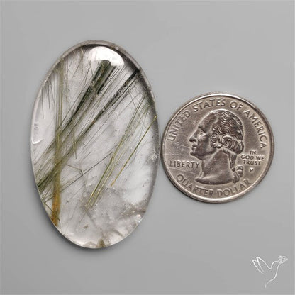Green Rutilated Quartz Cabochon