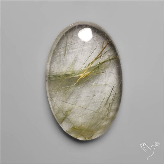 Green Rutilated Quartz Cabochon