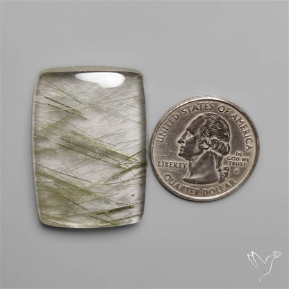 Green Rutilated Quartz Cabochon