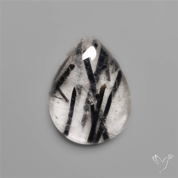 Black Tourmalinated Quartz Cabochon