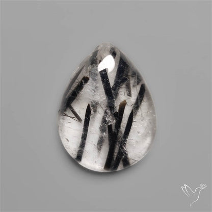 Black Tourmalinated Quartz Cabochon