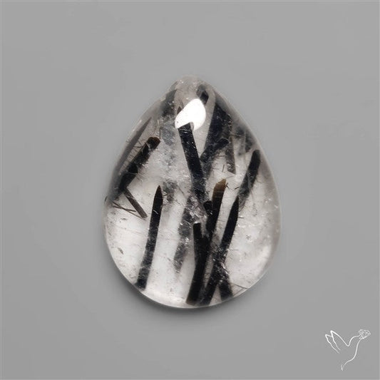 Black Tourmalinated Quartz Cabochon