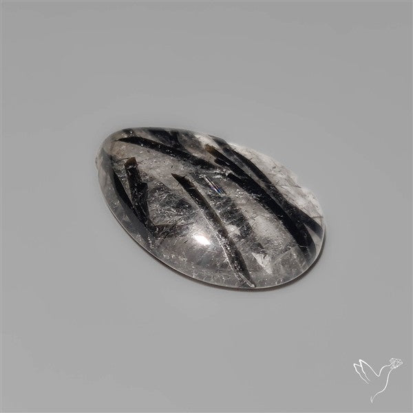 Black Tourmalinated Quartz Cabochon