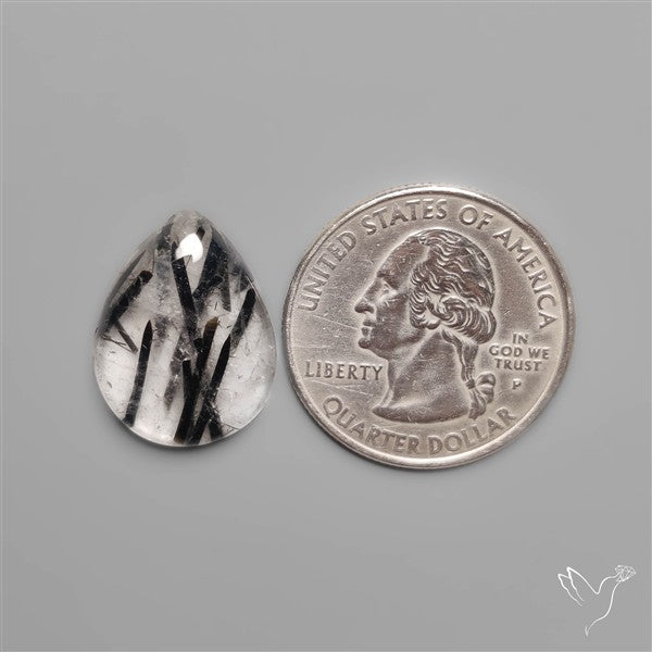 Black Tourmalinated Quartz Cabochon