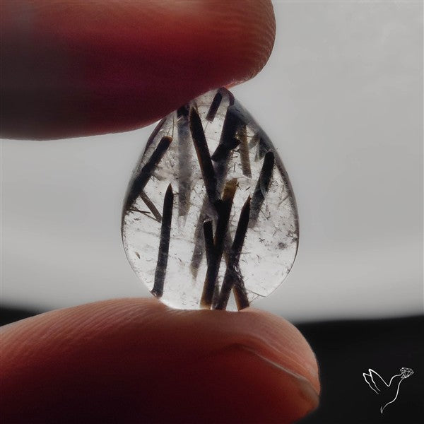 Black Tourmalinated Quartz Cabochon