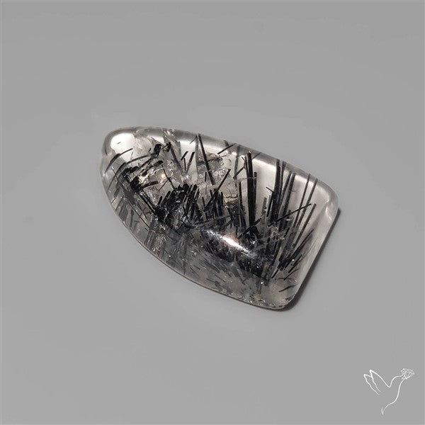 Black Tourmalinated Quartz Cabochon