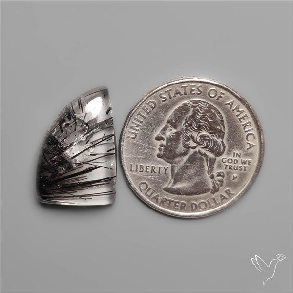 Black Tourmalinated Quartz Cabochon