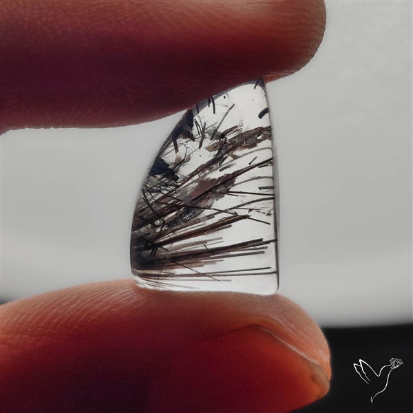 Black Tourmalinated Quartz Cabochon