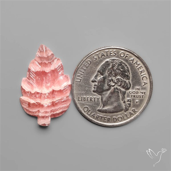 Handcarved Rhodochrosite Leaf