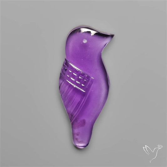 Handcarved Amethyst Sitting Bird