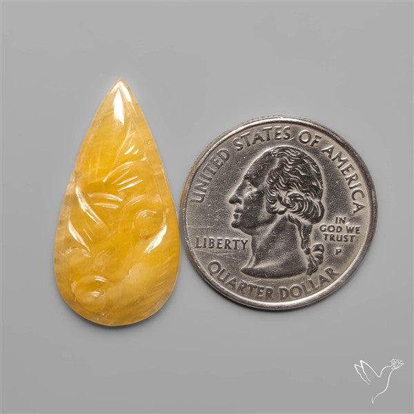 Yellow Aventurine Mughal Carving