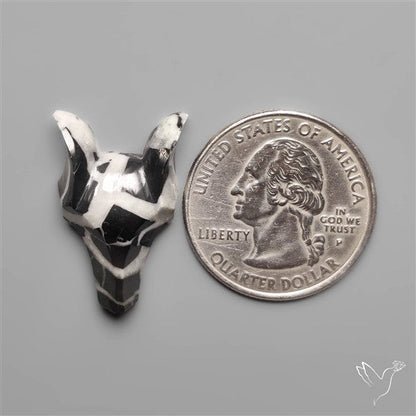 Black Septarian Fox Head Carving