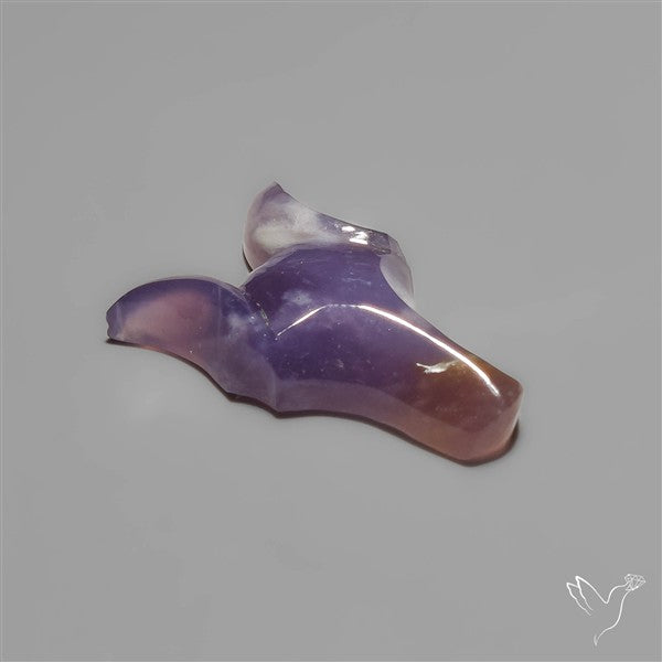 Purple Java Chalcedony Fox Head Carving