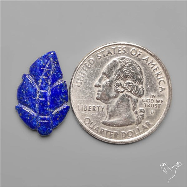 Handcarved Lapis Lazuli Leaf