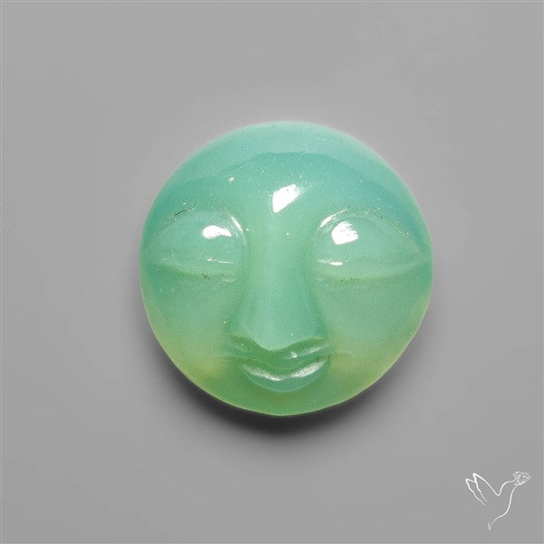 Chrysoprase Moonface Carving
