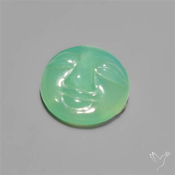 Chrysoprase Moonface Carving