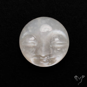Grey Moonstone Moonface Carving