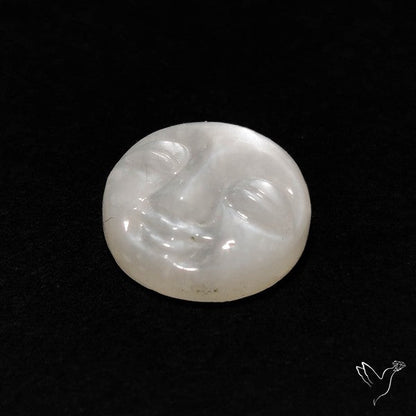 Grey Moonstone Moonface Carving