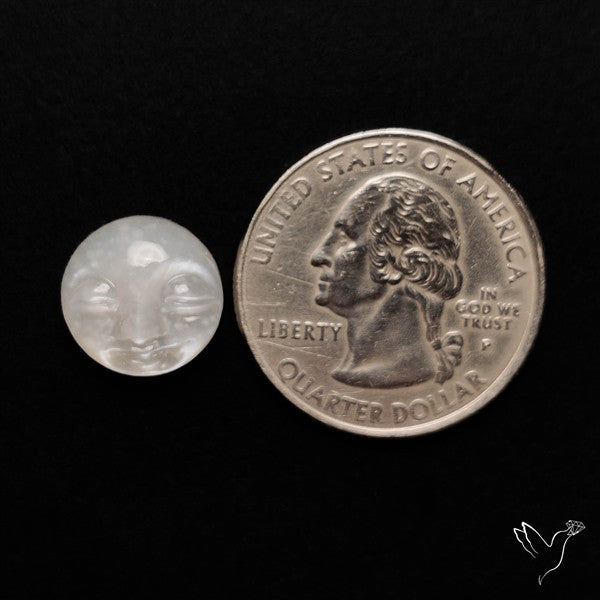 Grey Moonstone Moonface Carving