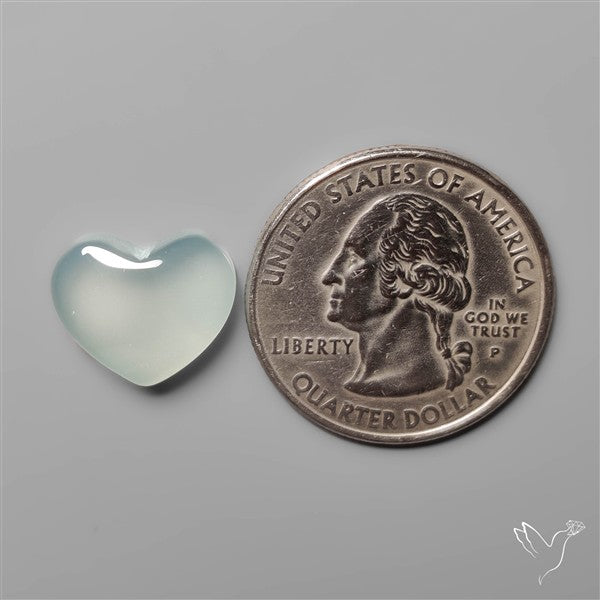 Aqua Chalcedony Heart