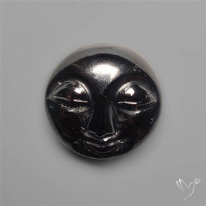 Black Spinel Moonface Carving