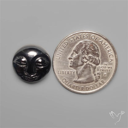 Black Spinel Moonface Carving