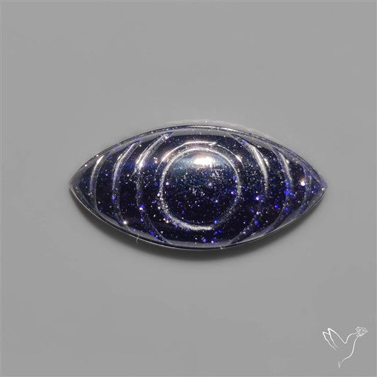 Blue Goldstone Evil Eye Carving