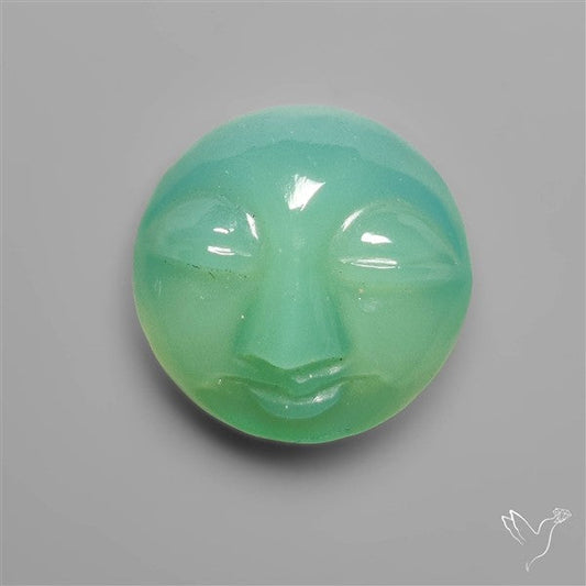 Chysoprase Moonface Carving