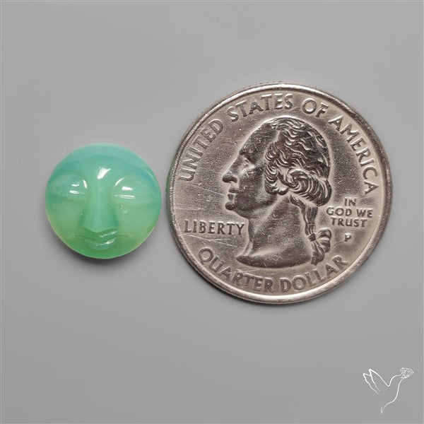 Chysoprase Moonface Carving