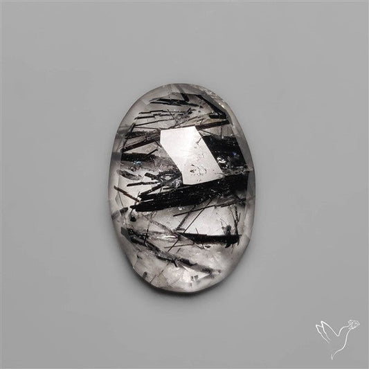 Black Tourmaline In Rose Cut Quartz