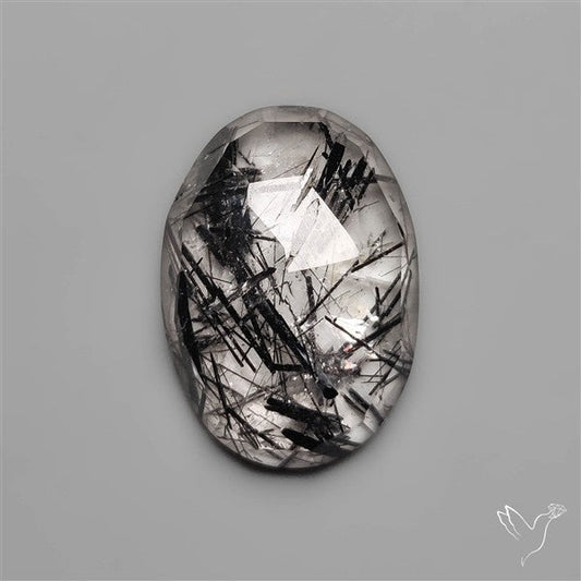 Black Tourmaline In Rose Cut Quartz