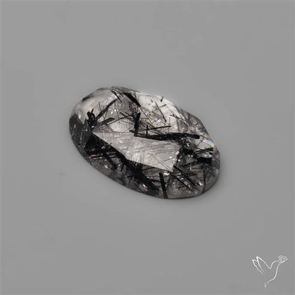 Black Tourmaline In Rose Cut Quartz