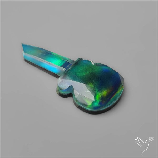 Rose Cut Himalayan Quartz And Aurora Opal Guitar Carving