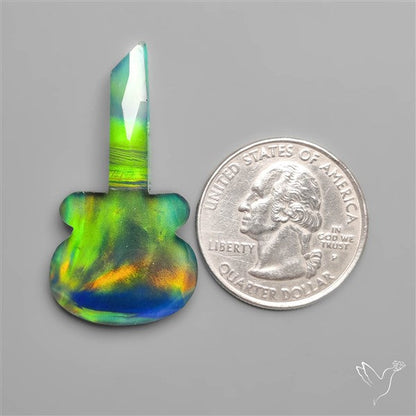 Rose Cut Himalayan Quartz And Aurora Opal Guitar Carving