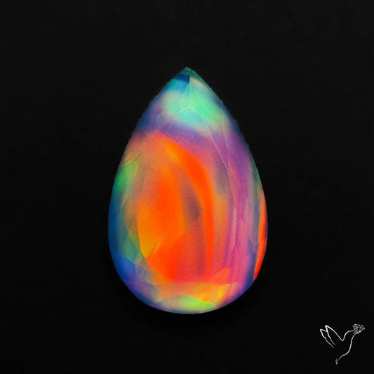 Portrait Cut Crystal And Aurora Opal Doublet