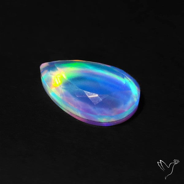 Portrait Cut Crystal And Aurora Opal Doublet