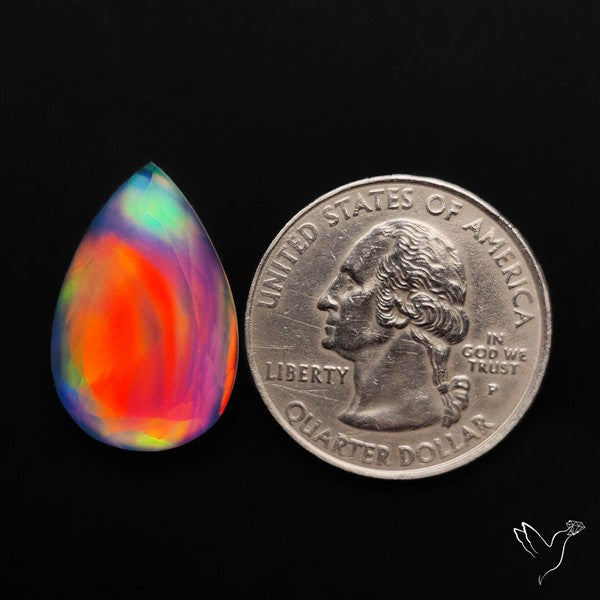 Portrait Cut Crystal And Aurora Opal Doublet