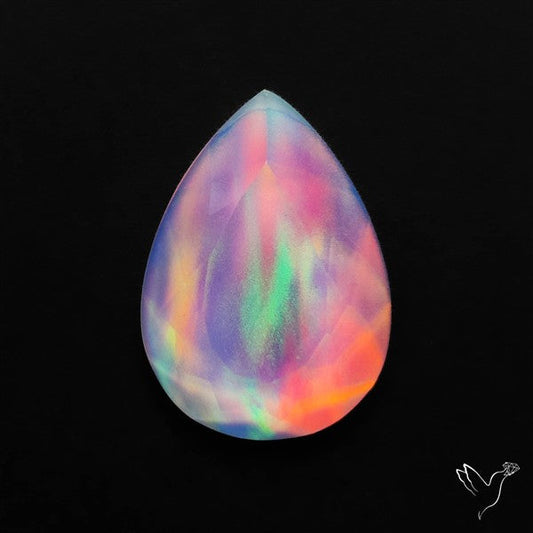 Portrait Cut Crystal And Aurora Opal Doublet