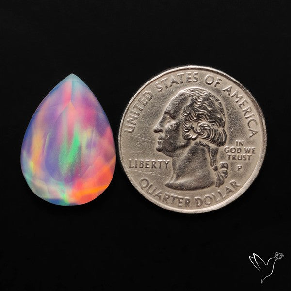 Portrait Cut Crystal And Aurora Opal Doublet