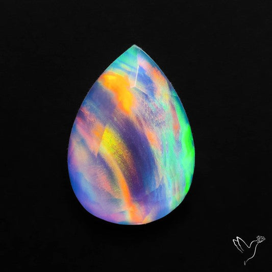 Portrait Cut Crystal And Aurora Opal Doublet