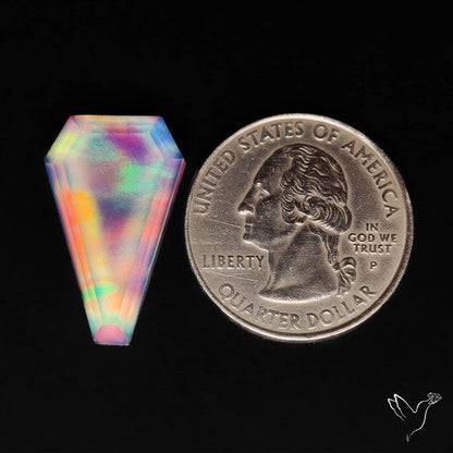 Step Cut Himalayan Quartz And Aurora Opal Doublet Coffin