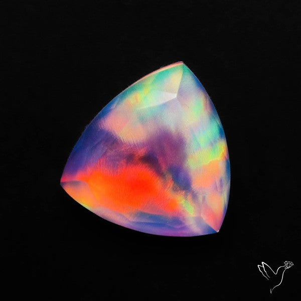 Portrait Cut Crystal And Aurora Opal Doublet