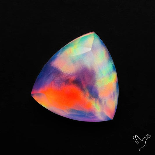 Portrait Cut Crystal And Aurora Opal Doublet