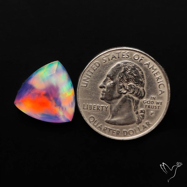 Portrait Cut Crystal And Aurora Opal Doublet