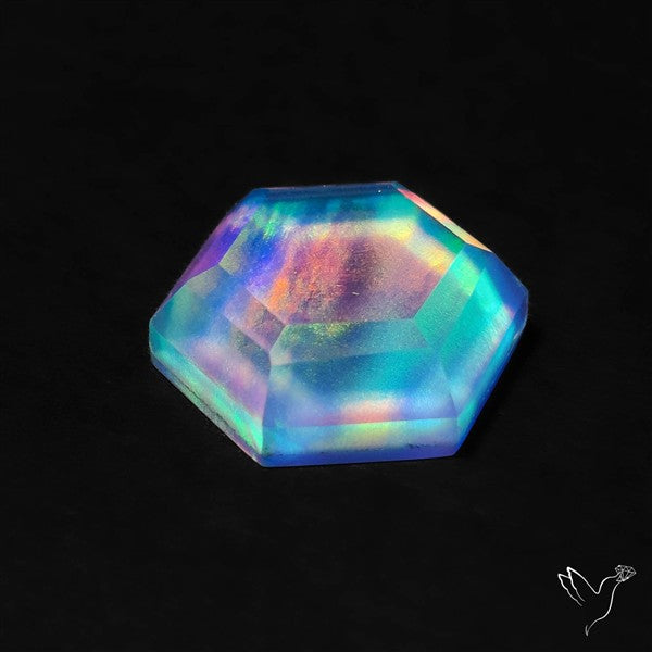 Step Cut Himalayan Quartz And Aurora Opal Doublet